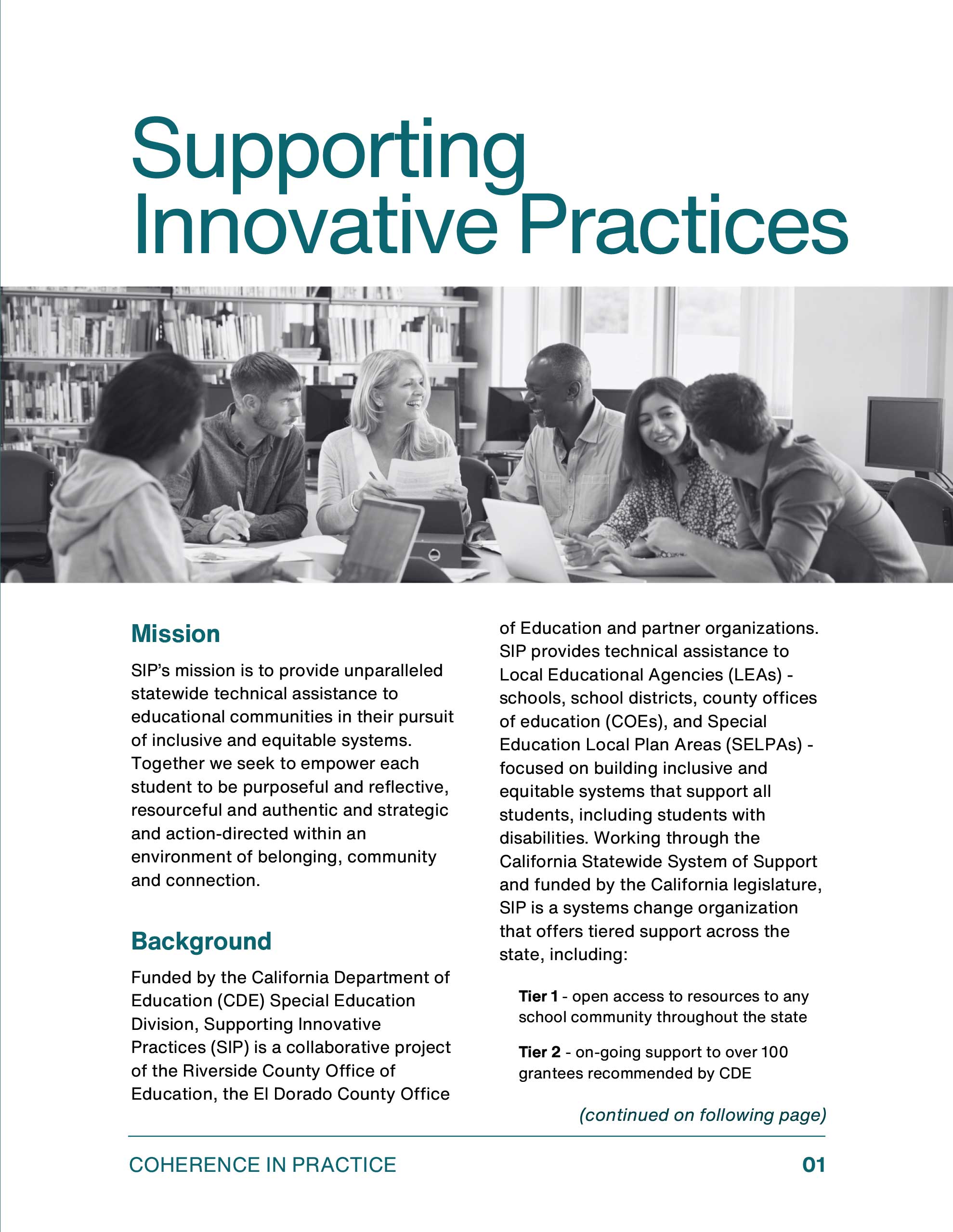 Supporting Innovative Practices Coherence Report